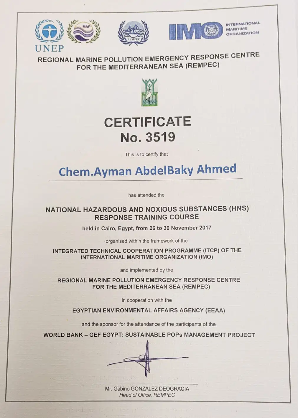 Certificate